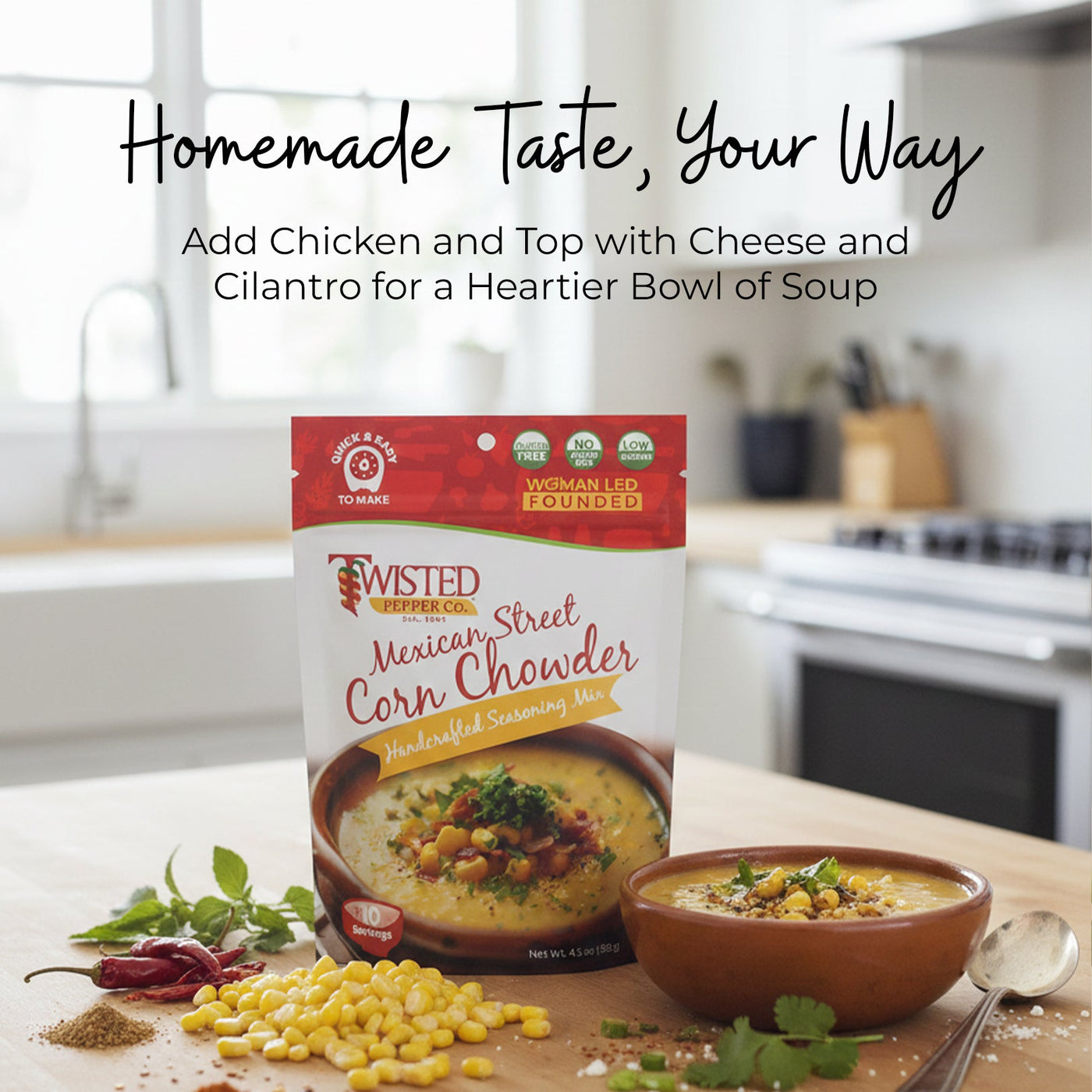 Chowder Seasoning Powder Mexican Street Corn Chowder | Savory & Tangy Dry Soup Mix for Easy ...