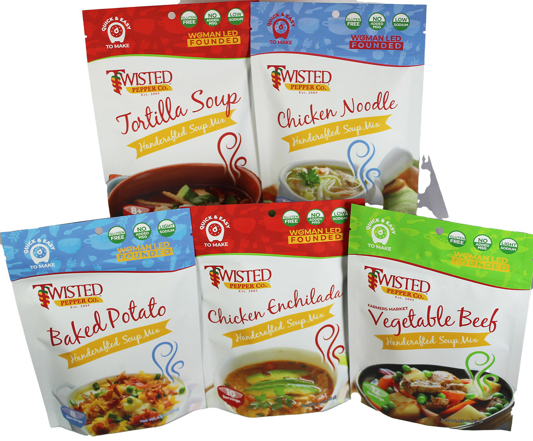 5 Pack Classic & Zesty Dry Soup Mix Creations – Twisted Pepper Co.
