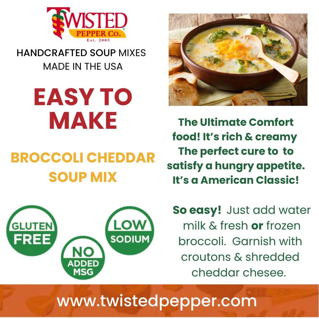 Broccoli Cheddar Soup Mix is flavorful and rich - Twisted Pepper Co.