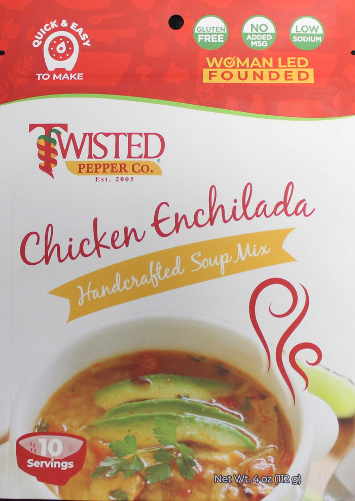 Chicken Enchilada Dry Soup Mix package with nutrition label and recipe details