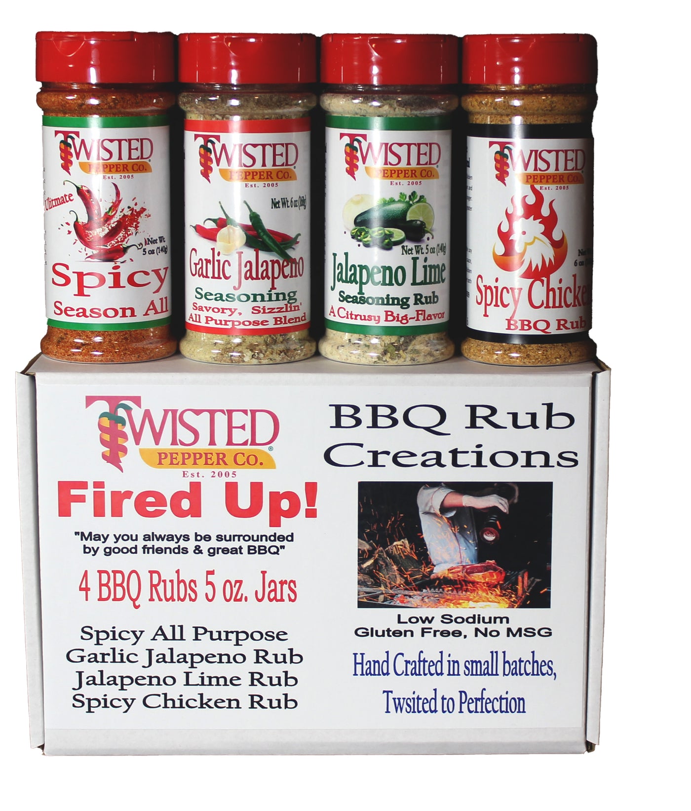 Fired Up BBQ Creations 4 pack 5 oz. Jars