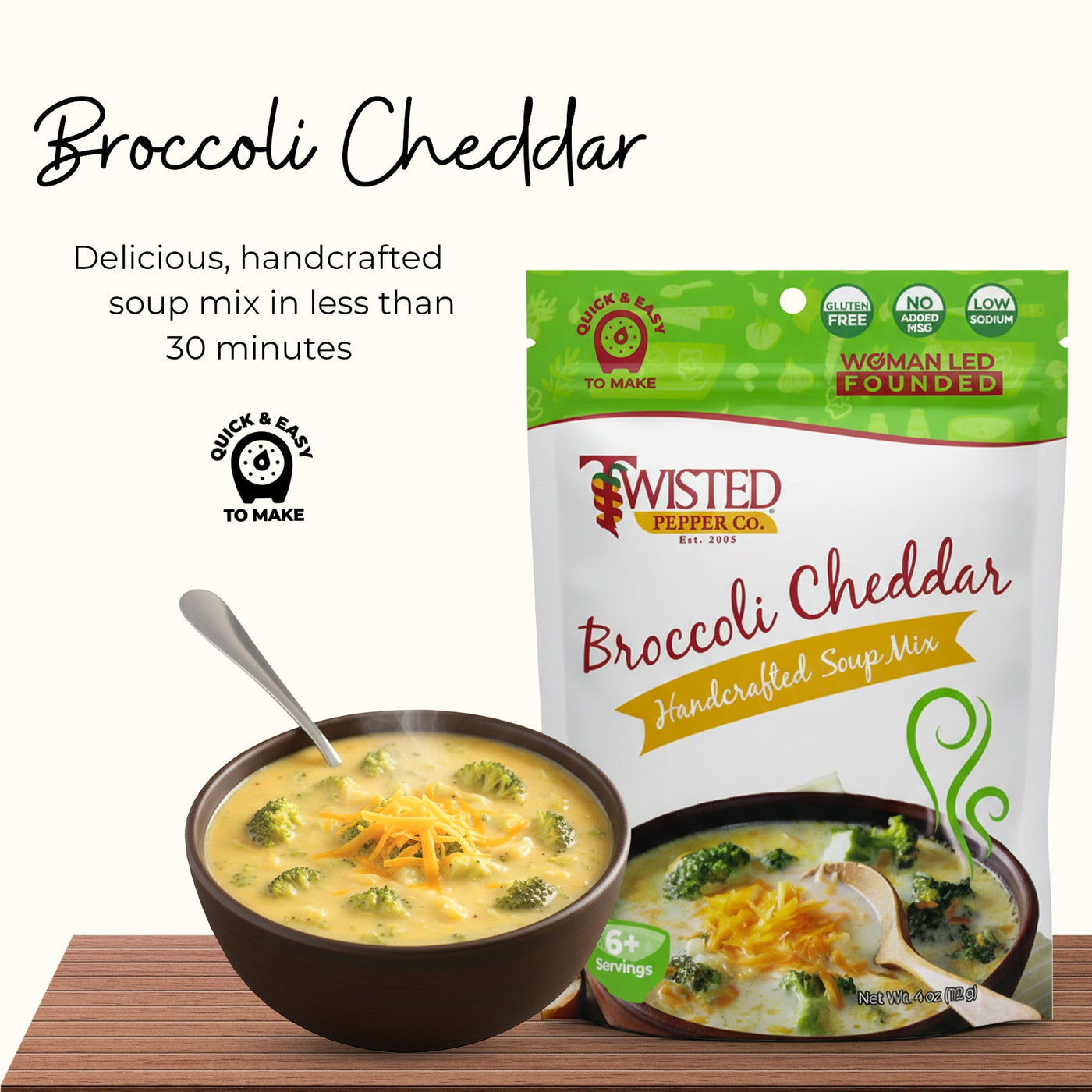 Broccoli Cheddar Dry Soup Mix - Rich, Creamy & Easy to Prepare