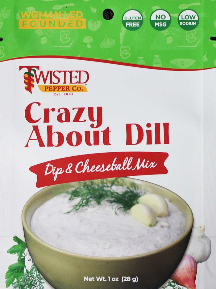 Crazy About Dill dip mix packet with fresh herbs and creamy ingredients for cheeseball and dips