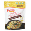 Creamy chicken and rice soup mix in a bowl with creamy texture and chicken pieces