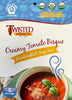 Creamy Tomato Bisque Dry Soup Mix with basil garnish in a bowl