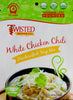 White Chicken Chili Dry Soup Mix resealable bag with classic hearty soup ingredients and serving suggestions